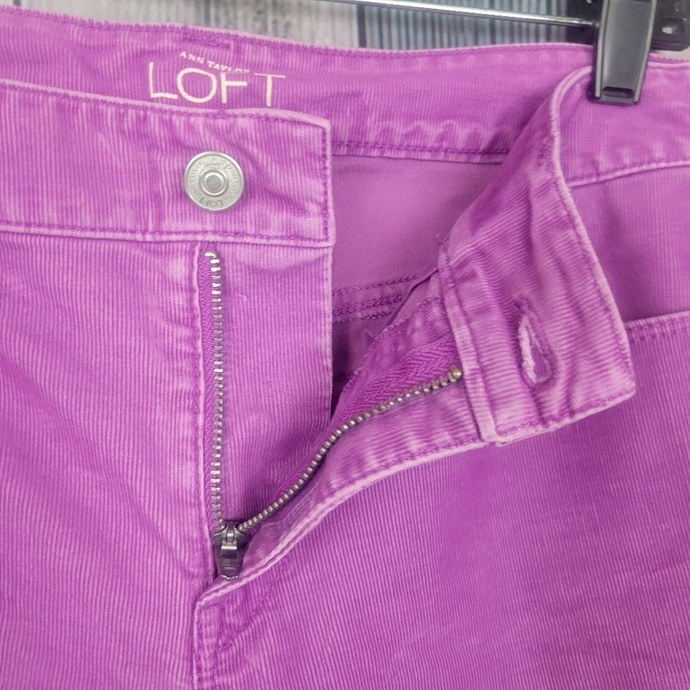 Ann Taylor Loft Purple Corduroy Pants Modern Straight Size 28/6 - Picture 2 of 7